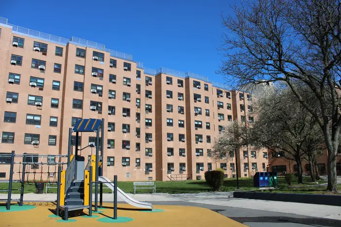 One of the Hope Gardens building, a public housing complex in Bushwick.